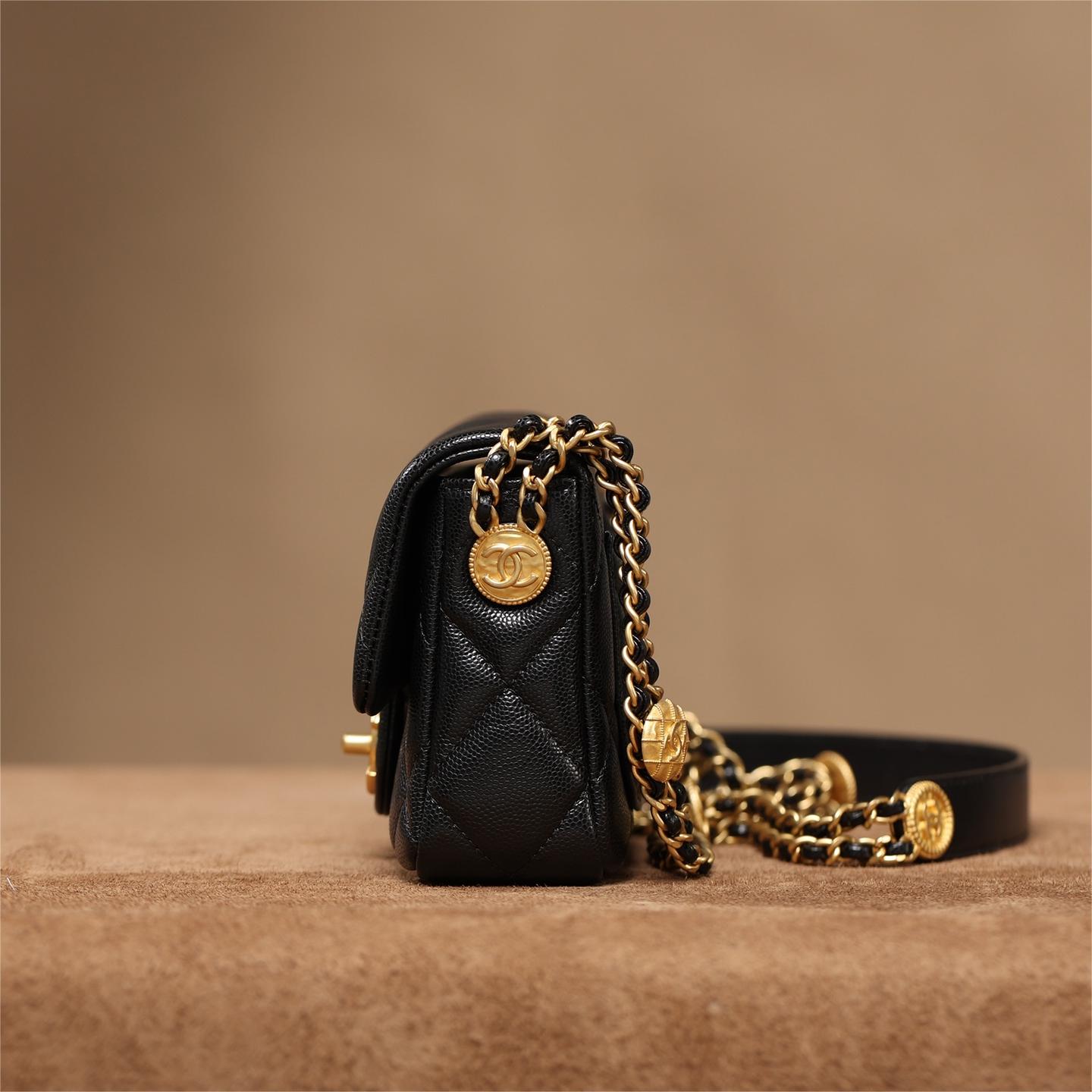 Chanel -22A Gold Bag-17cm