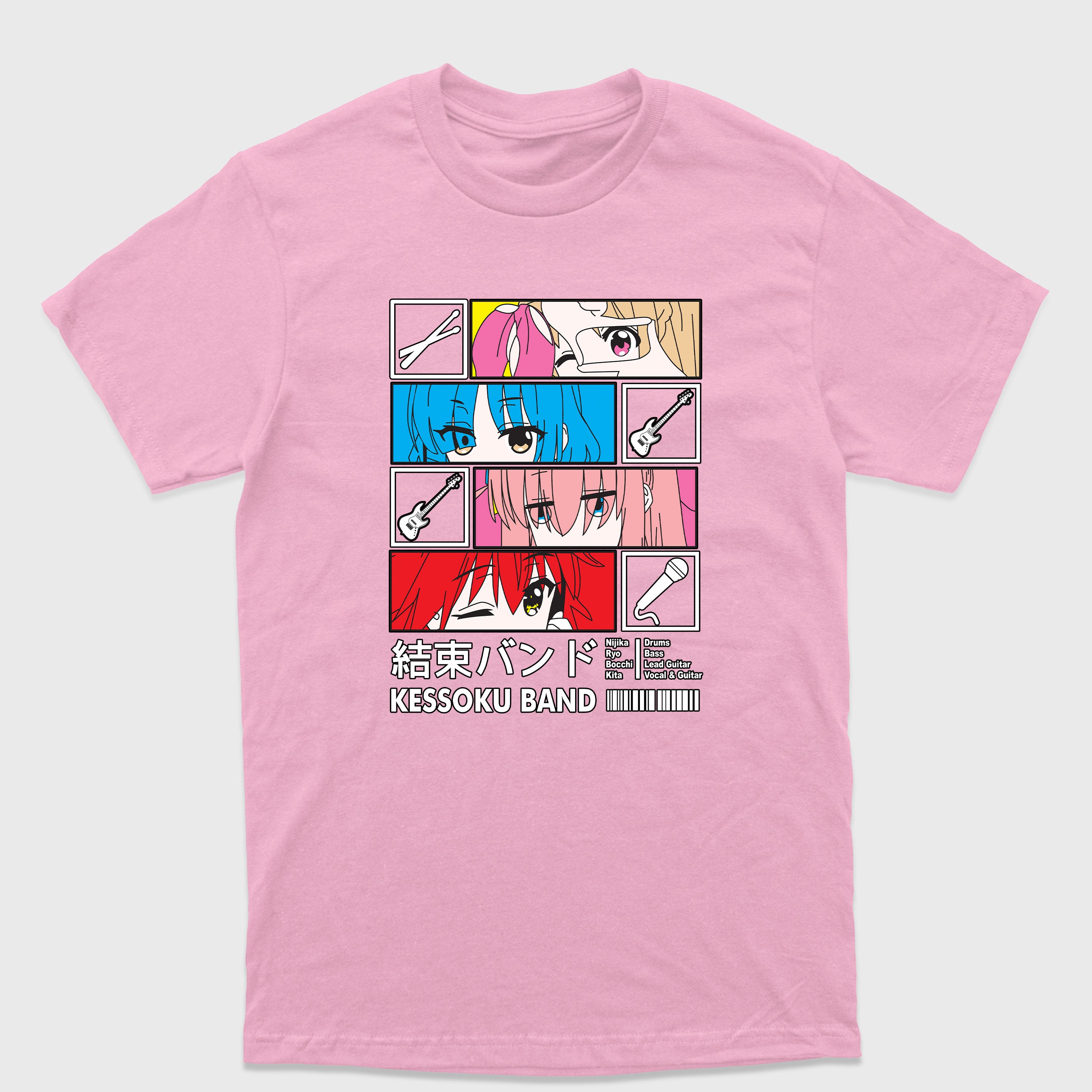 Camiseta Básica Kessoku Band Instruments Bocchi the Rock