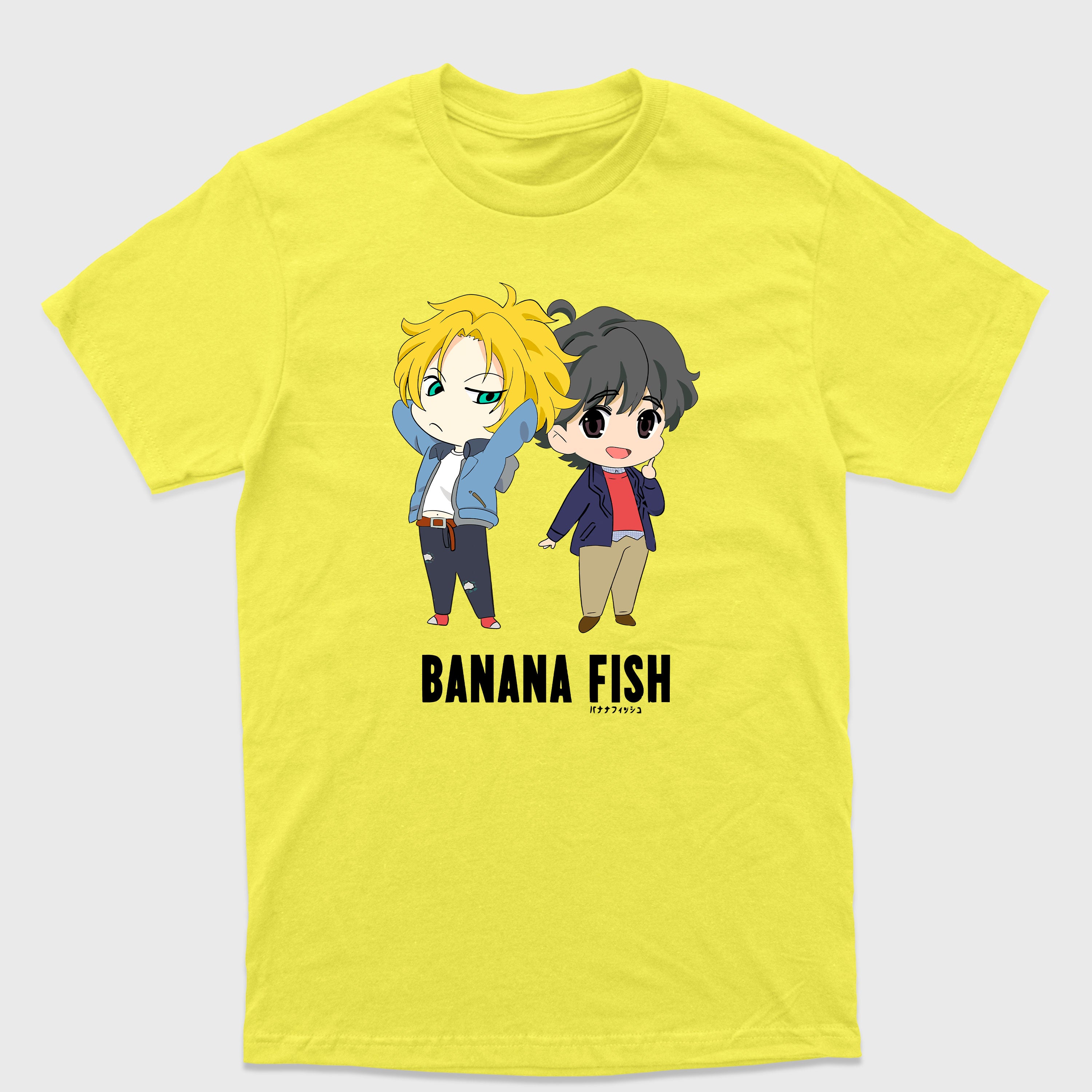 Camiseta Básica Eiji e Ash Chibi Banana Fish