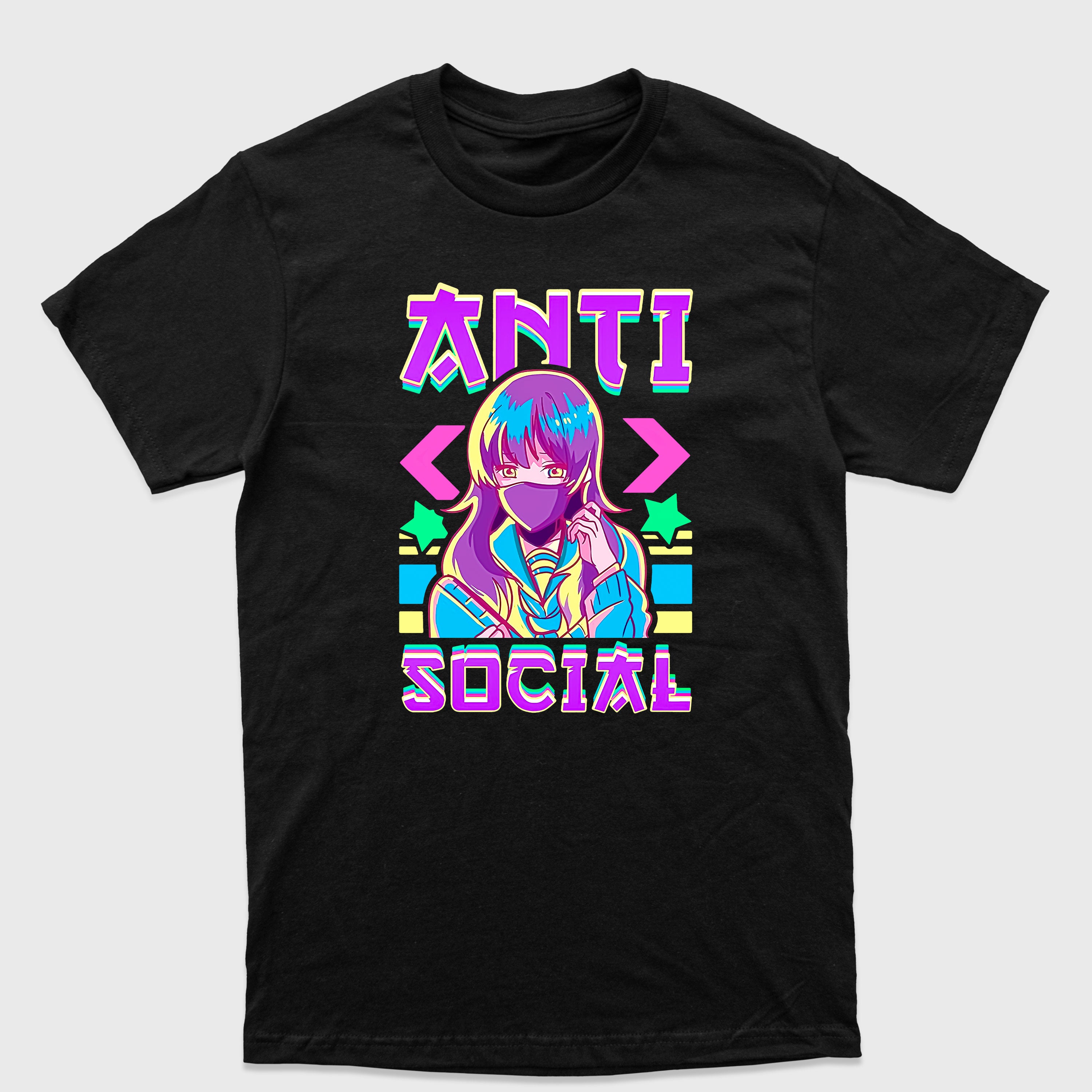 Camiseta Básica Anti Social Anime Girl