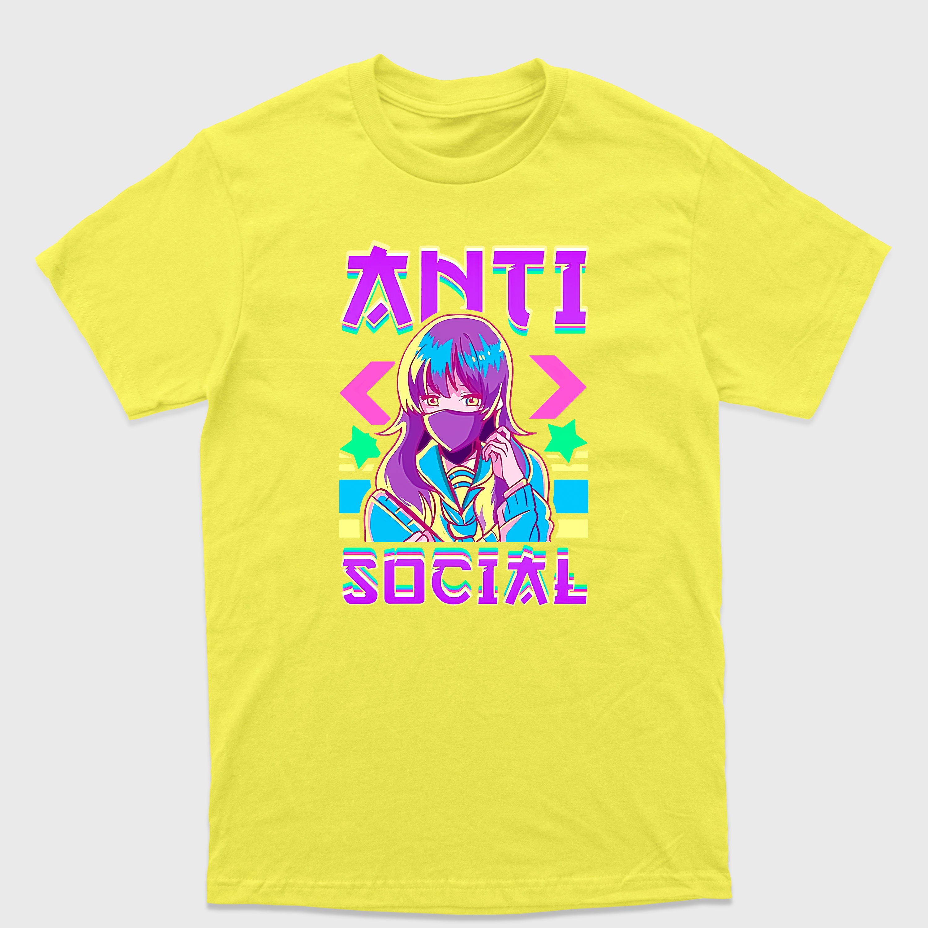 Camiseta Básica Anti Social Anime Girl