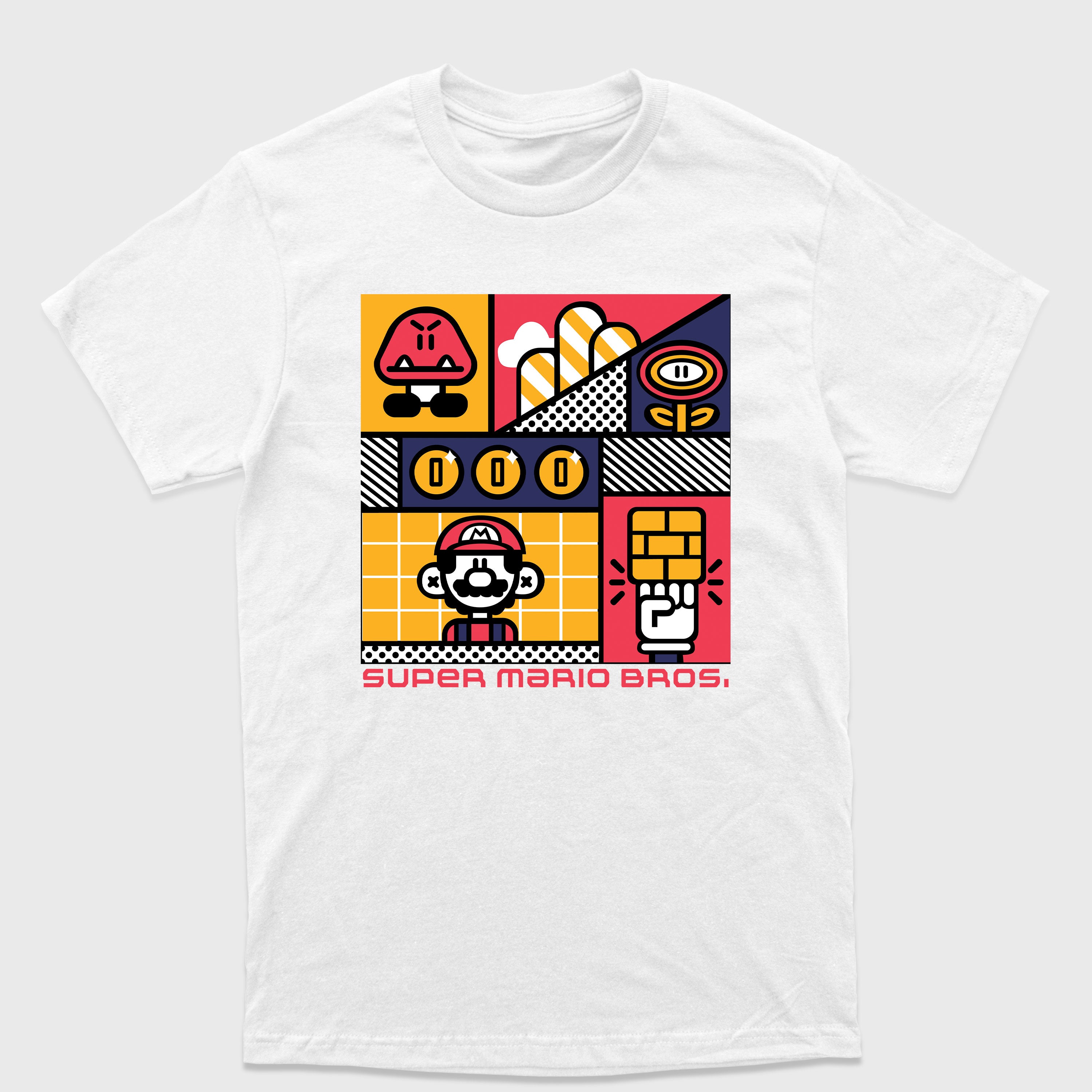 Camiseta Básica Super Mario Bros Blocos