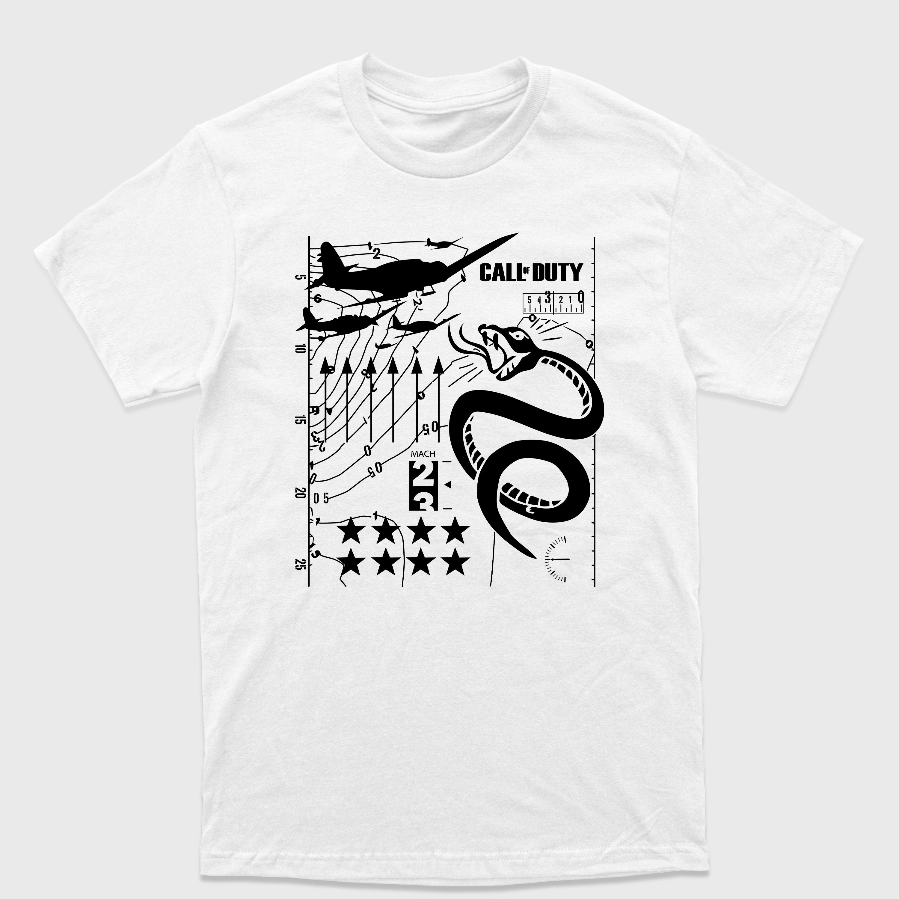 Camiseta Básica Call of Duty Snake Art