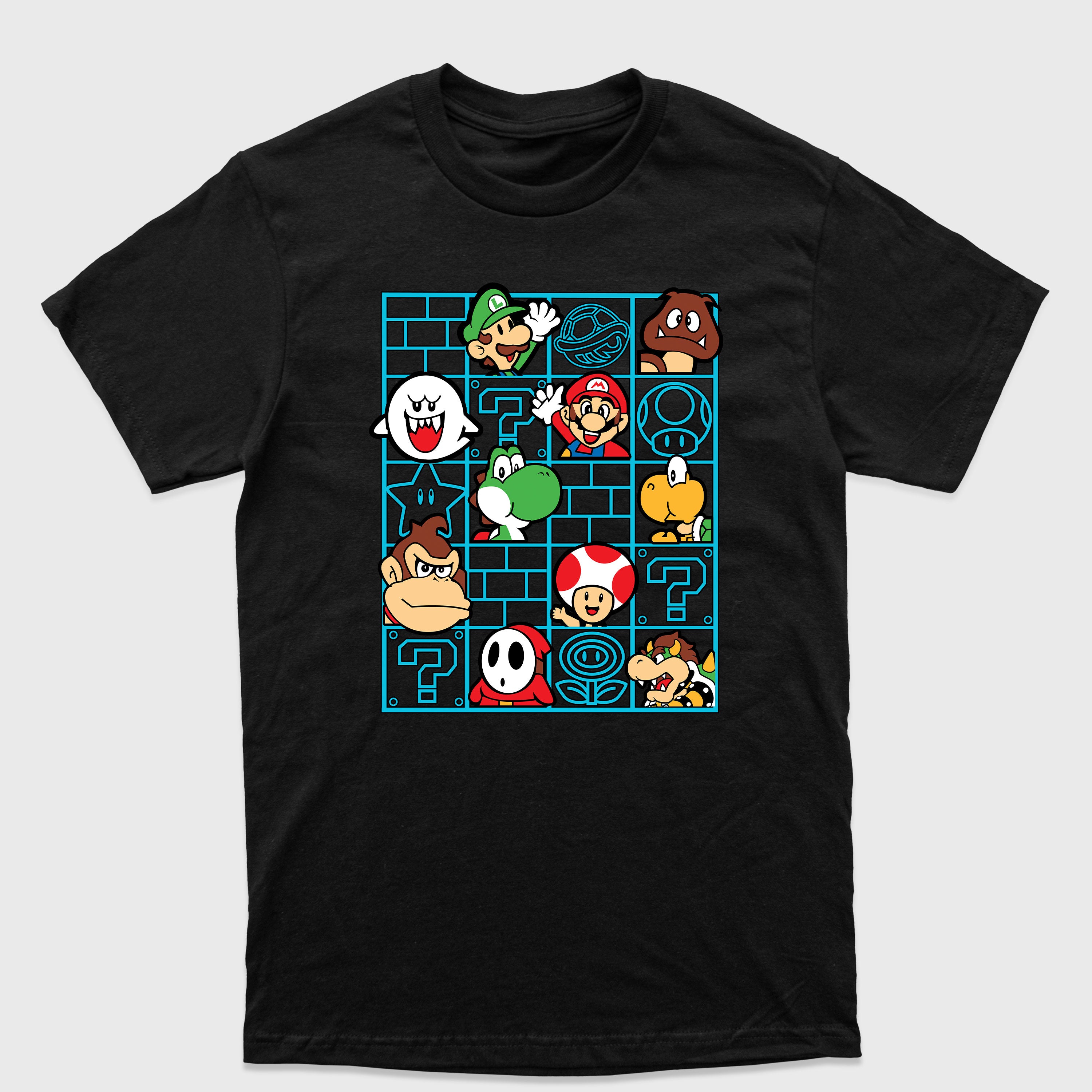 Camiseta Básica Personagens Mario e DK