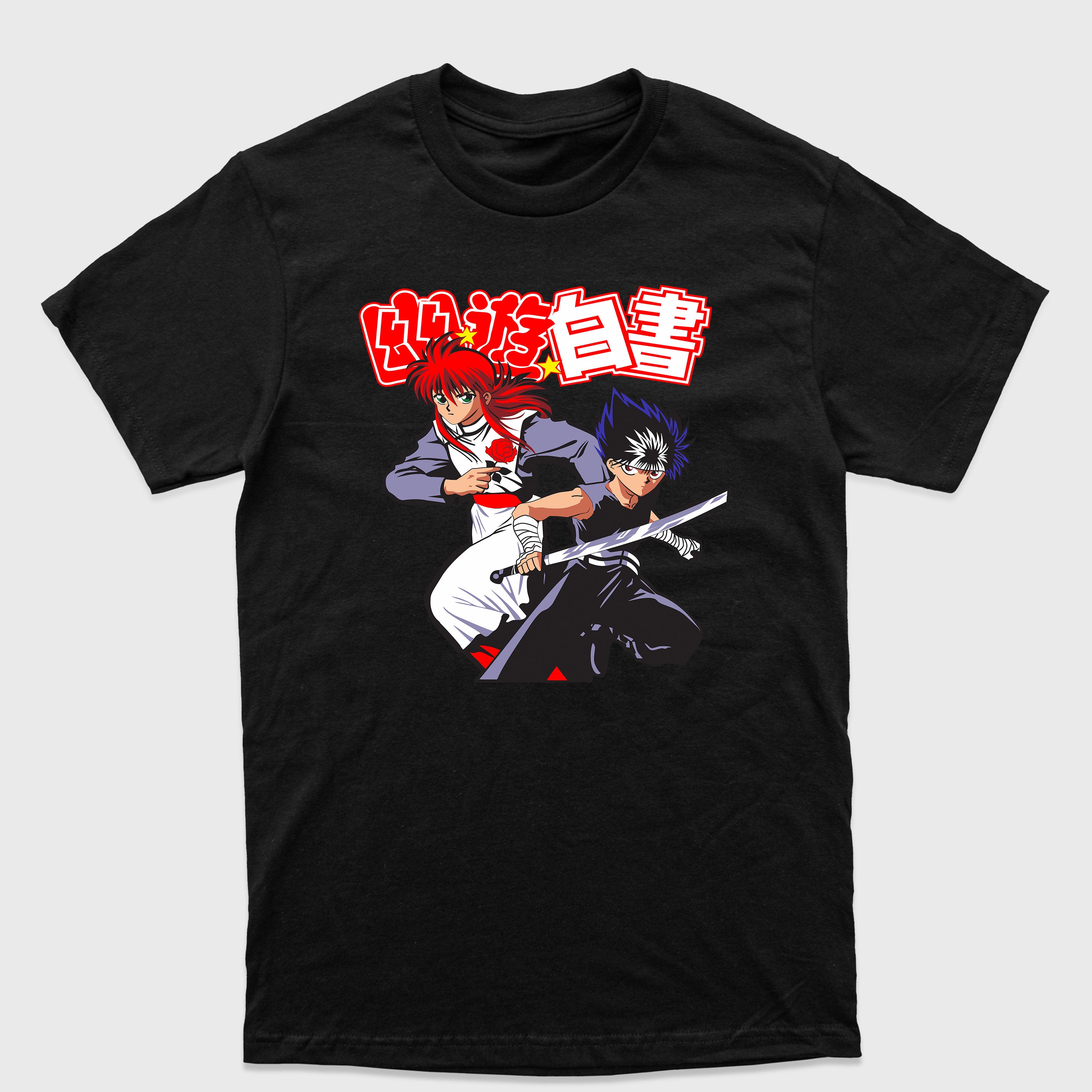 Camiseta Básica Kurama e Hiei Yu Yu Hakusho