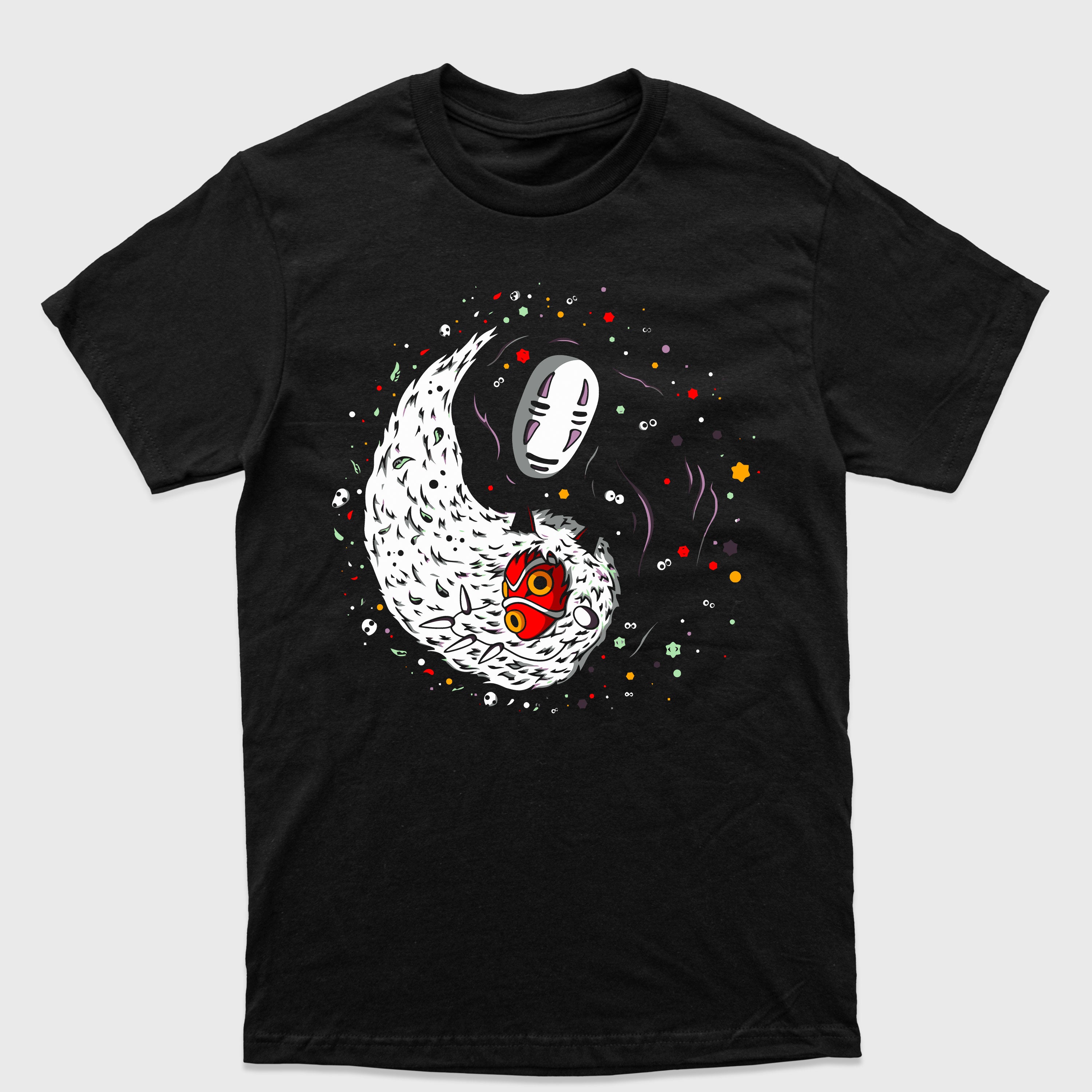 Camiseta Básica Anime Ghibli Totoro Yin Yang