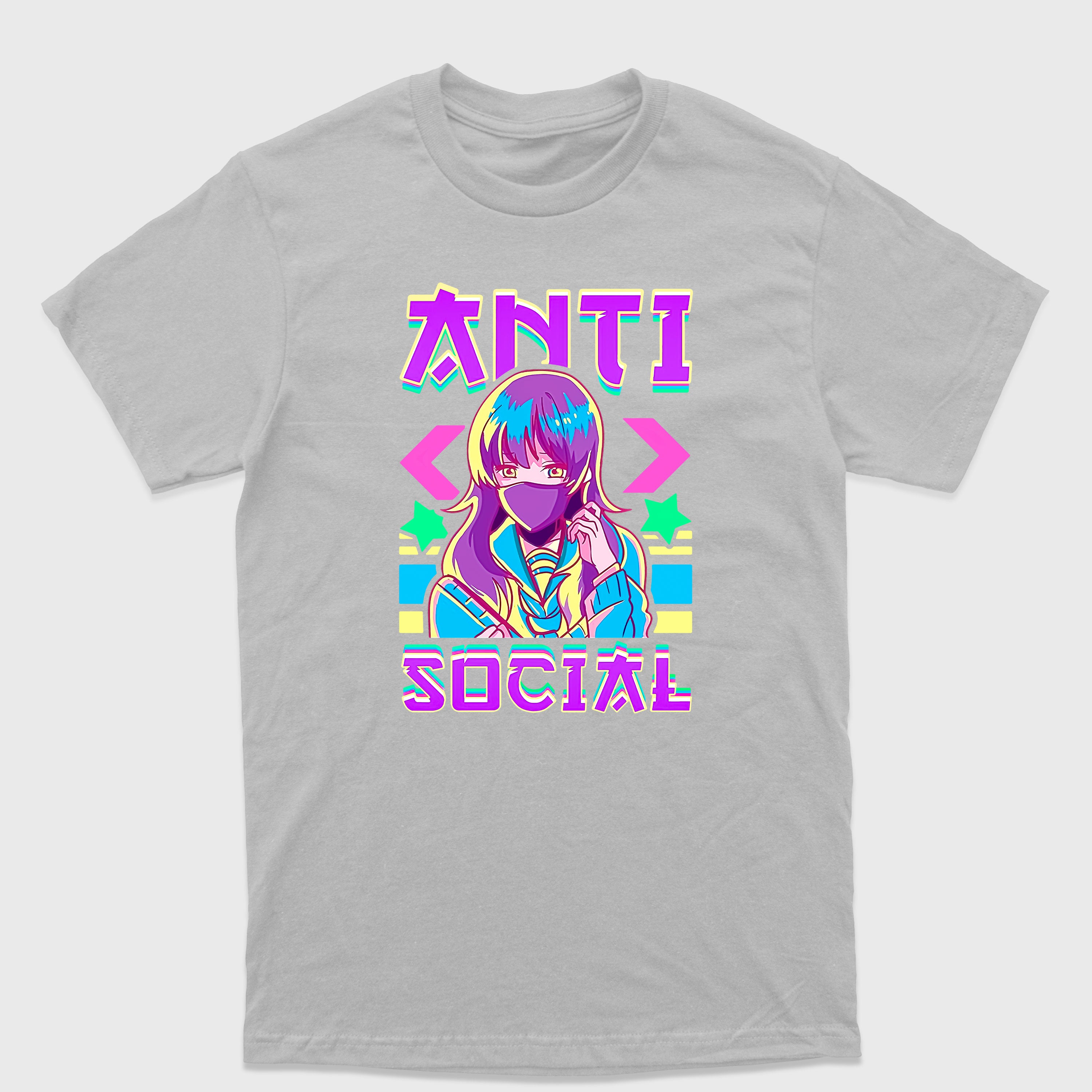 Camiseta Básica Anti Social Anime Girl