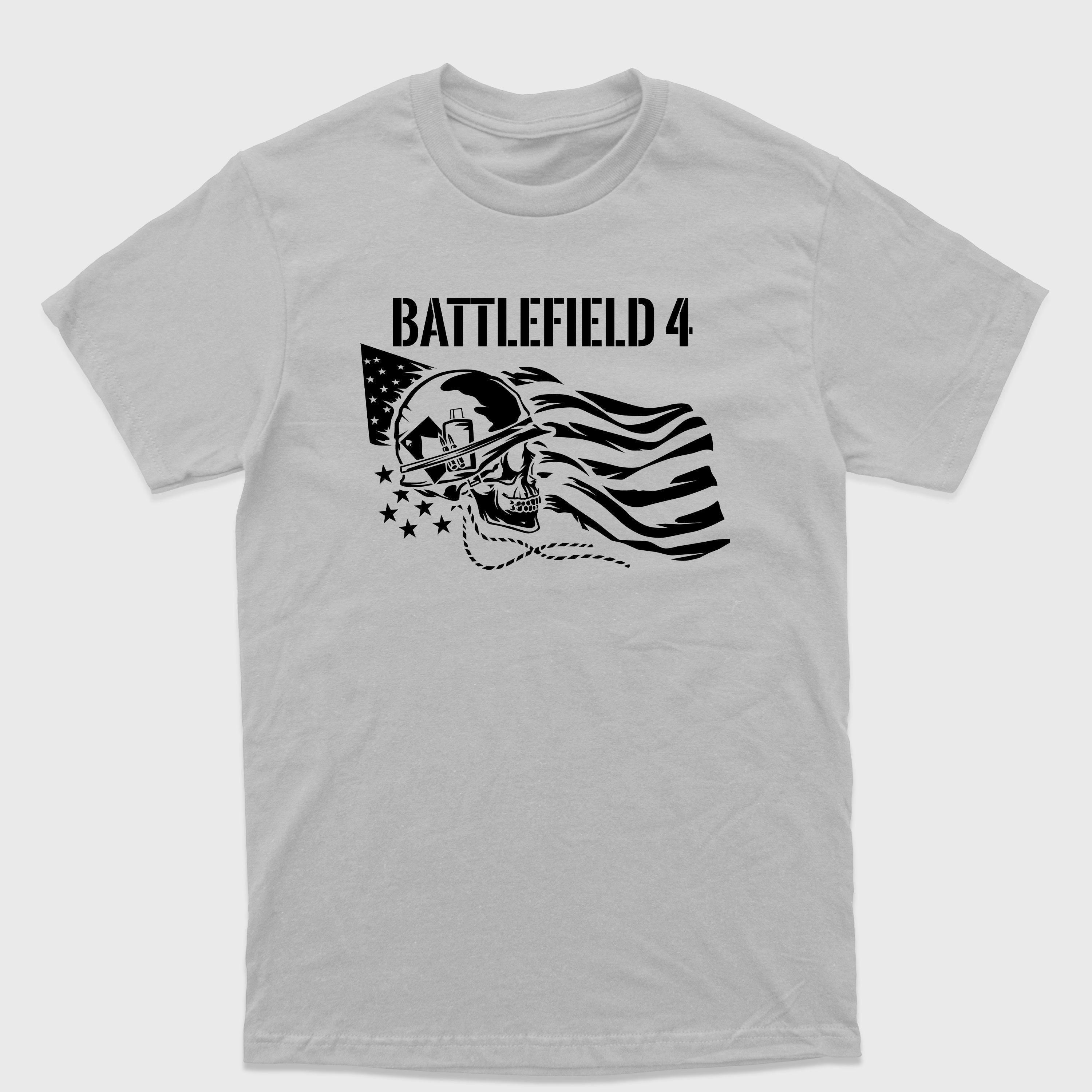 Camiseta Básica BF4 Skull USA Flag