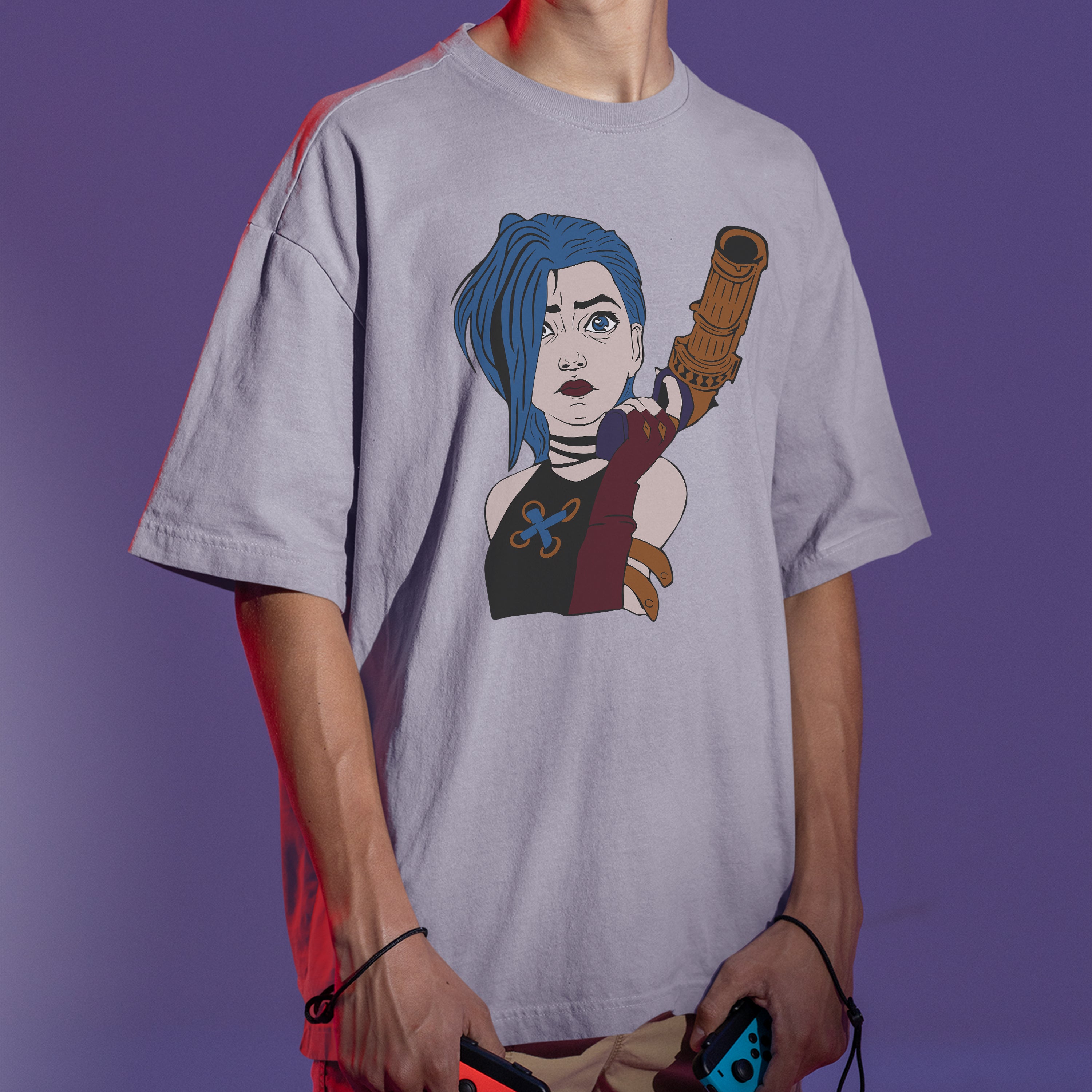 Camiseta Básica Jinx Arcane League of Legends
