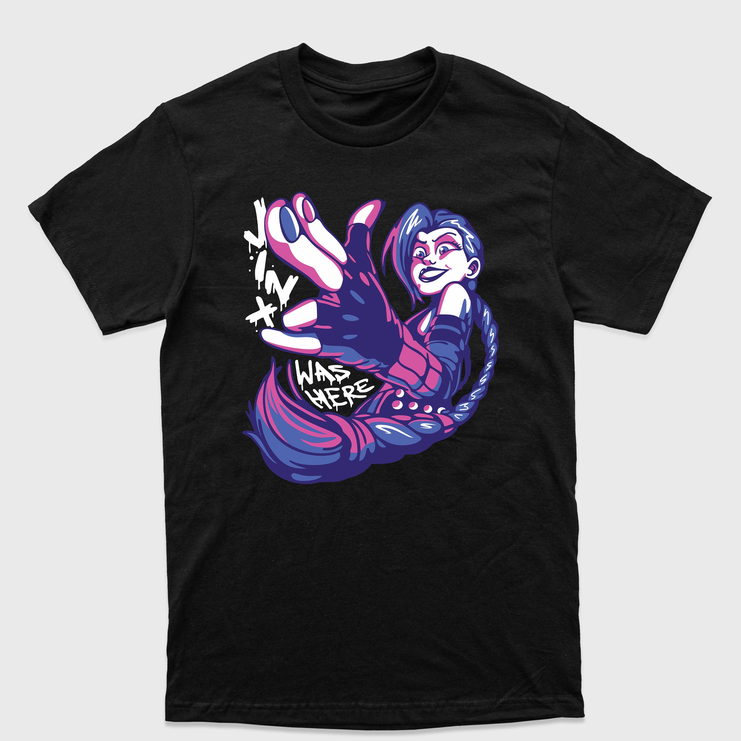 Camiseta Básica Jinx Was Here League of Legends