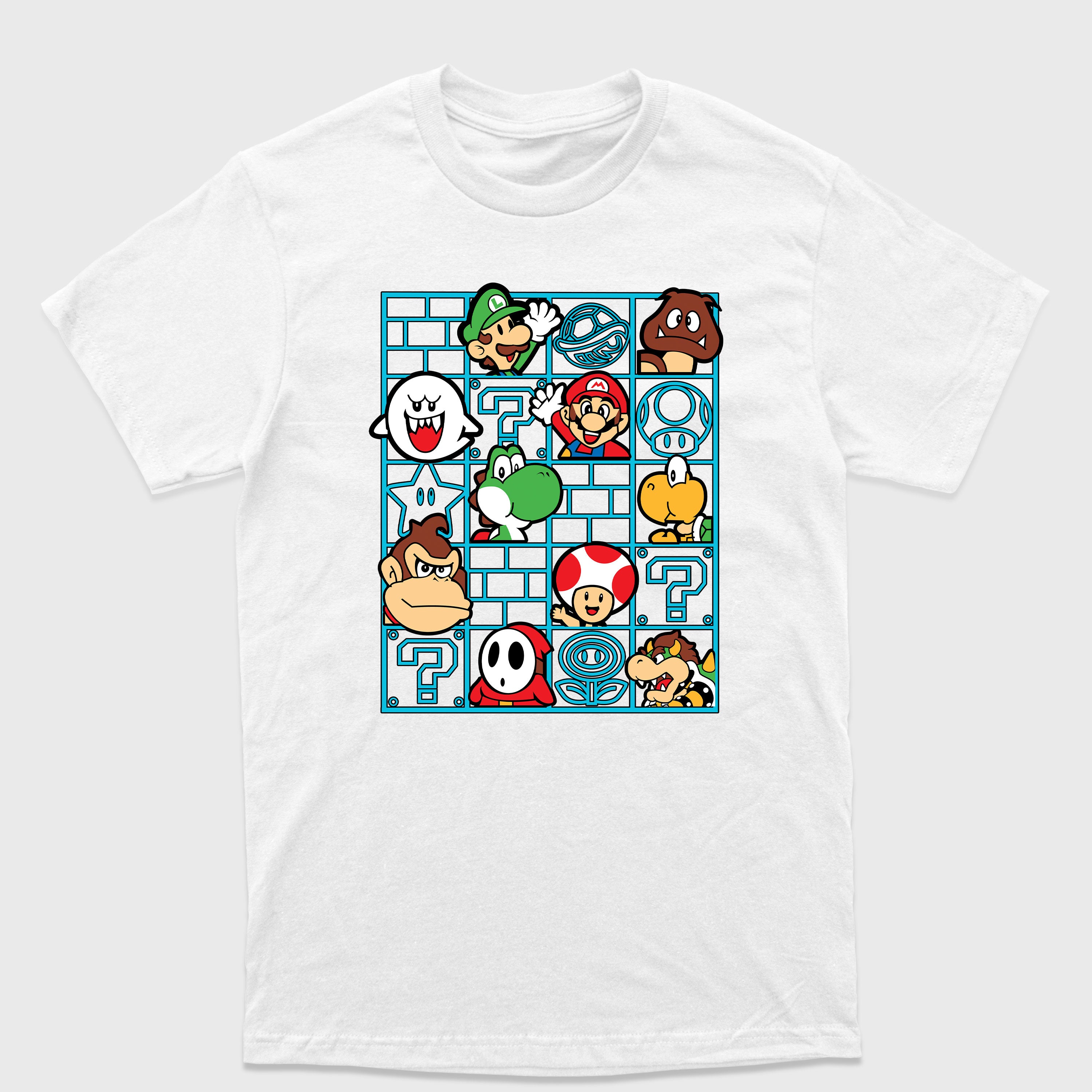 Camiseta Básica Personagens Mario e DK