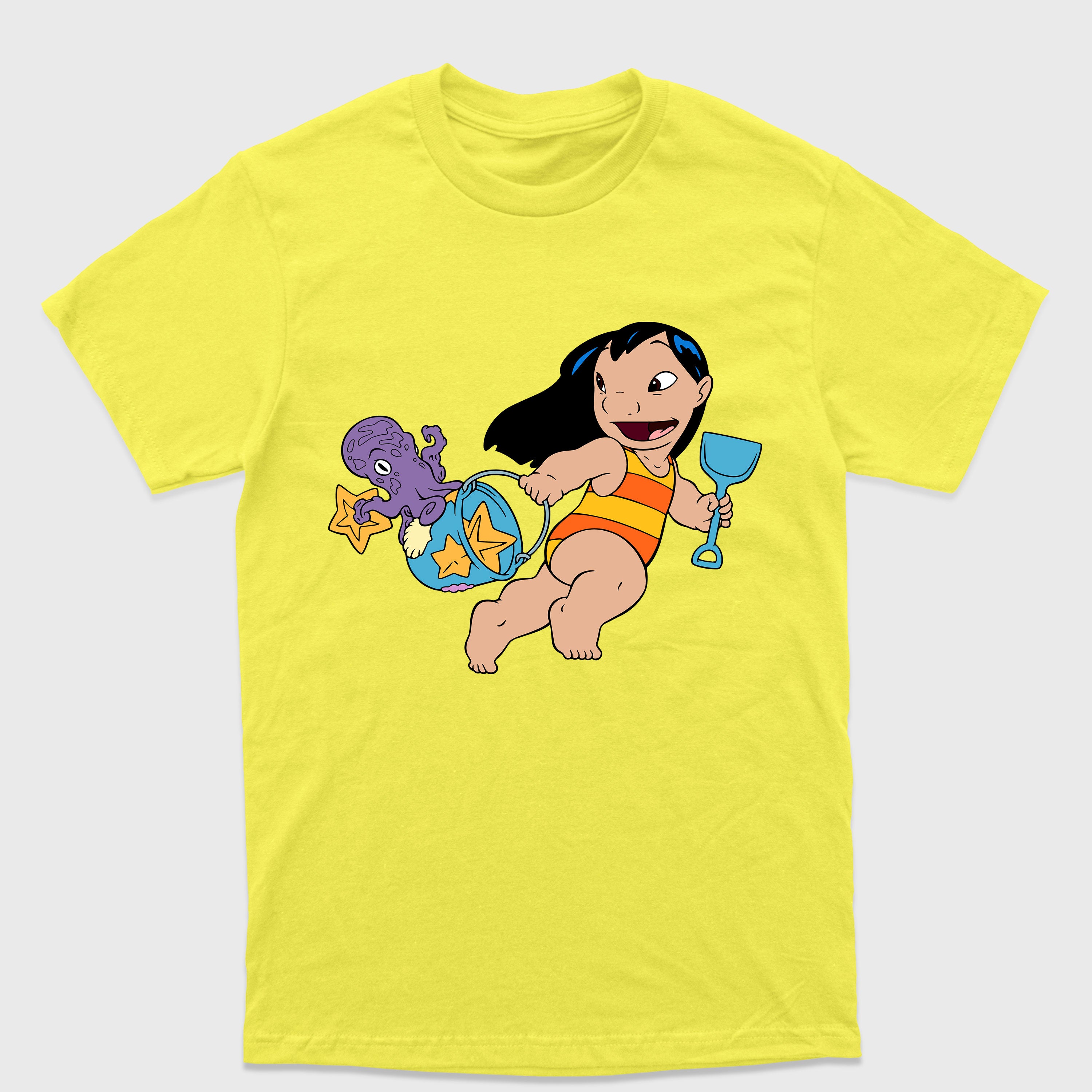 Camiseta Básica Lilo Brincando na Praia