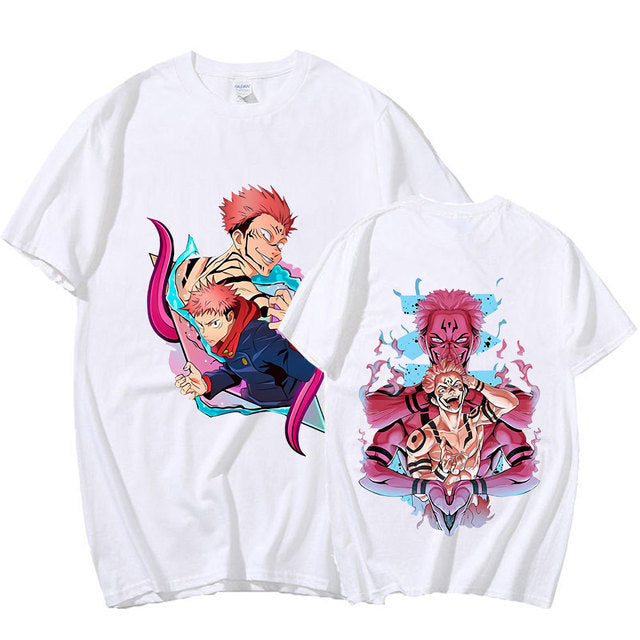 Camiseta Básica Sukuna e Yuji Jujutsu Kaisen