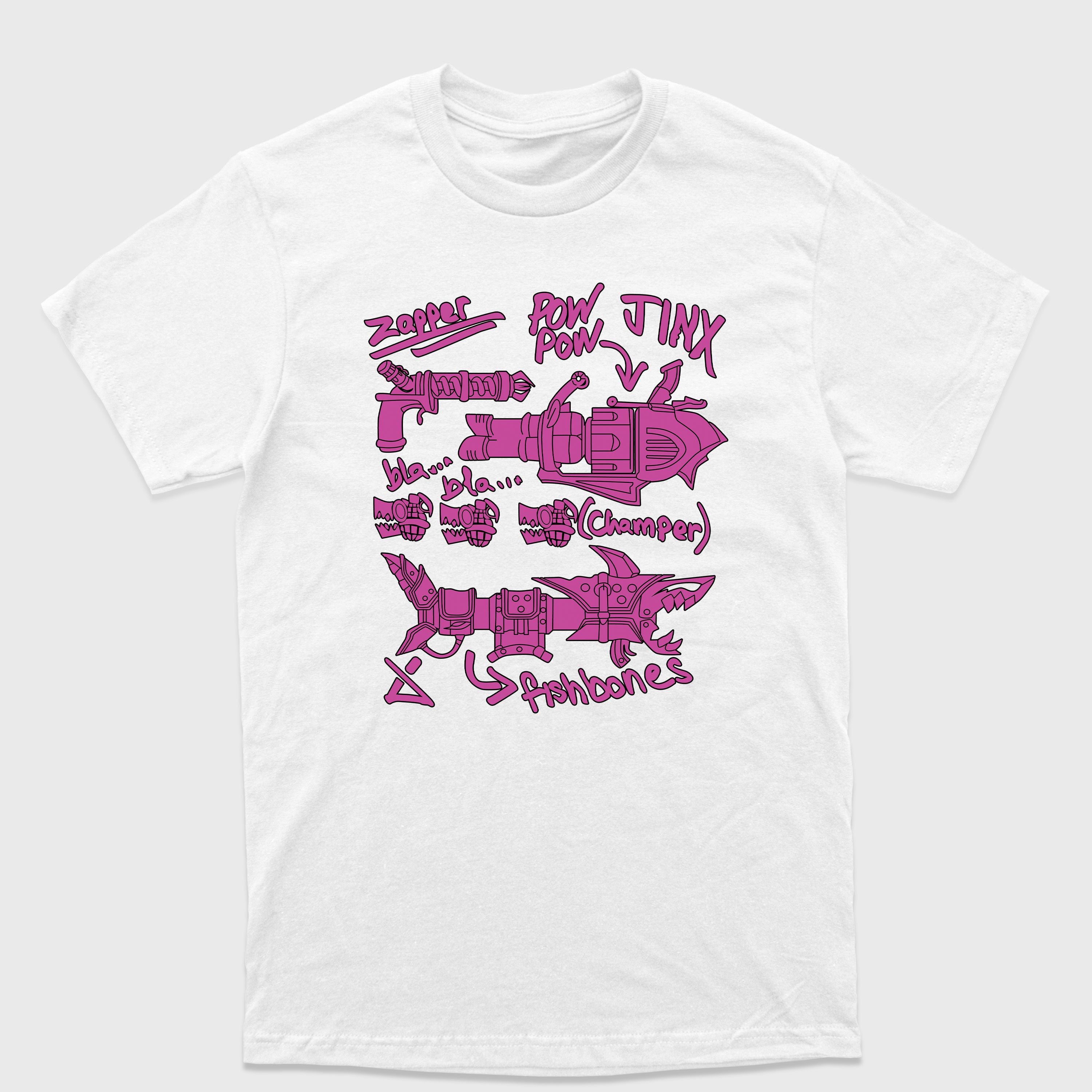 Camiseta Básica Coleção Armas Jinx LoL