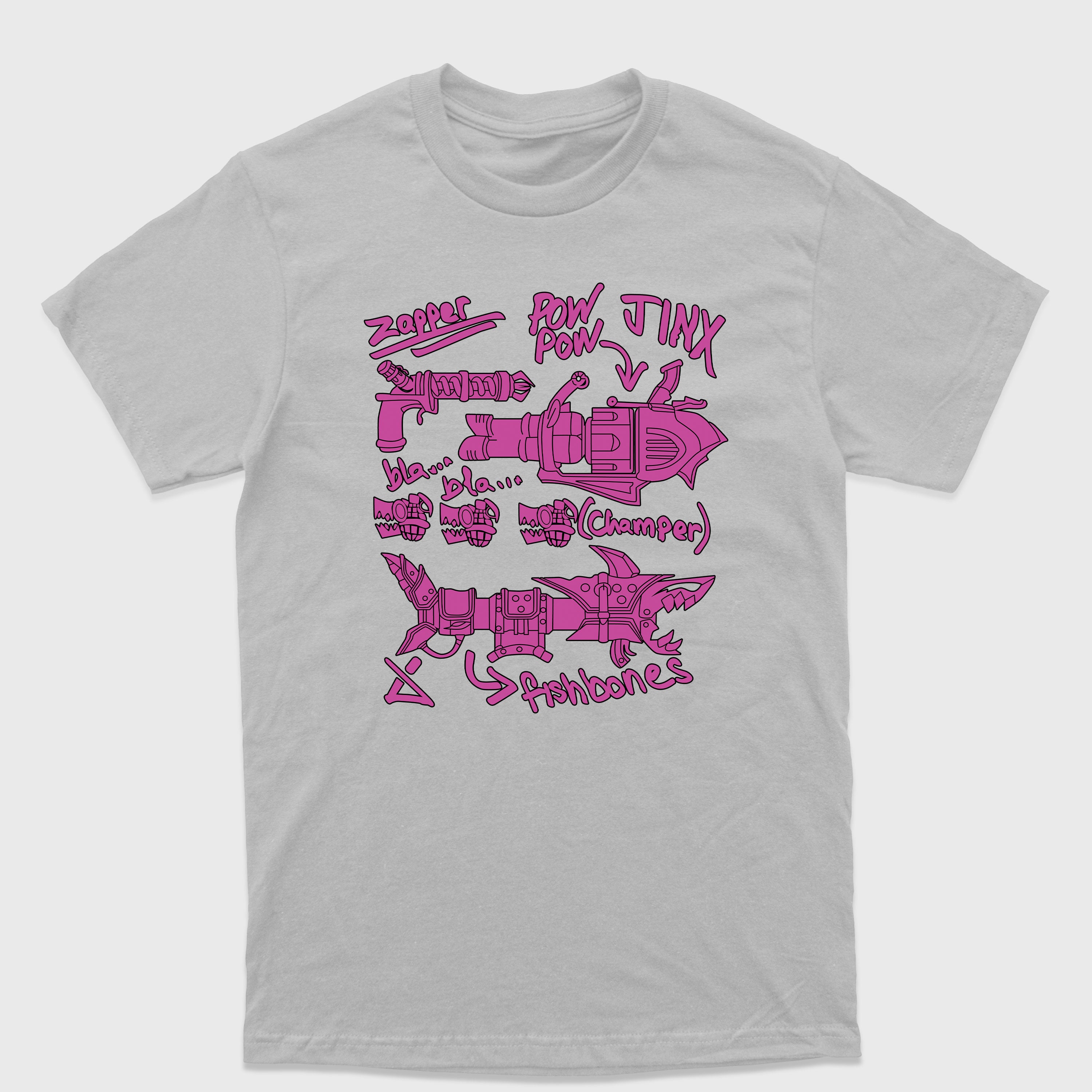 Camiseta Básica Coleção Armas Jinx LoL