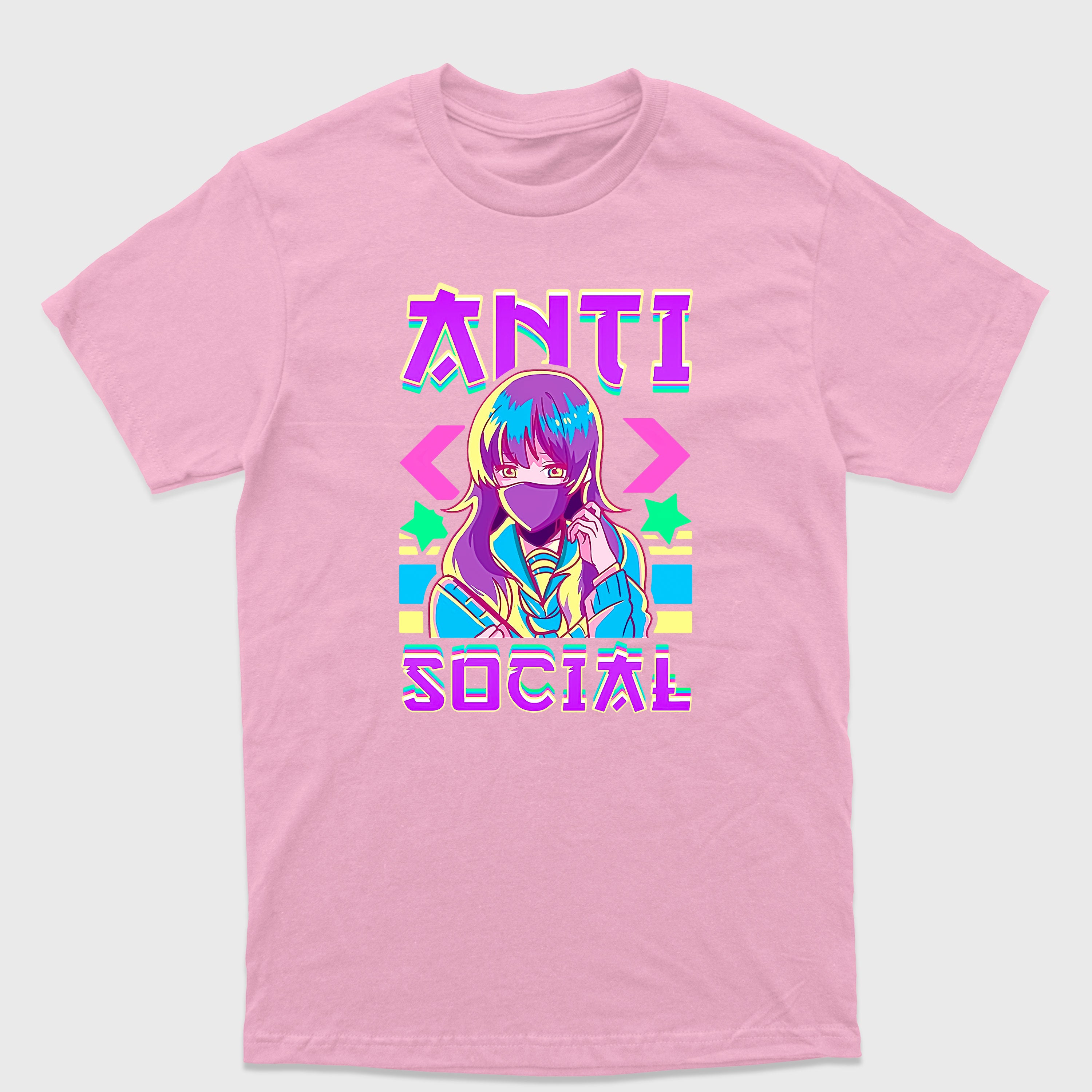 Camiseta Básica Anti Social Anime Girl