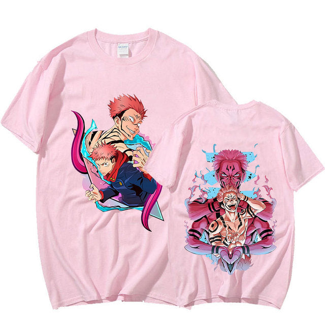 Camiseta Básica Sukuna e Yuji Jujutsu Kaisen