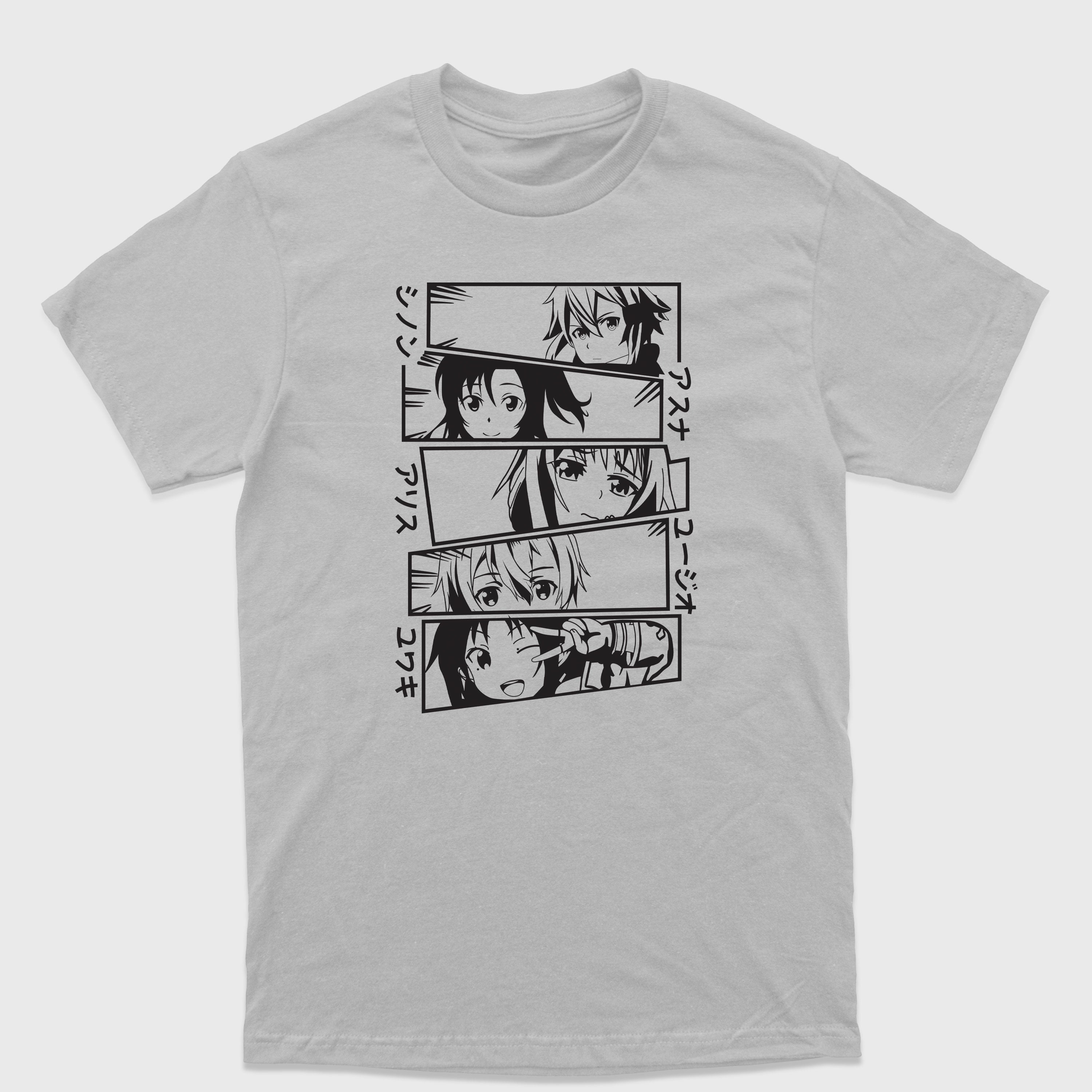 Camiseta Básica Faces Personagens Sword Art