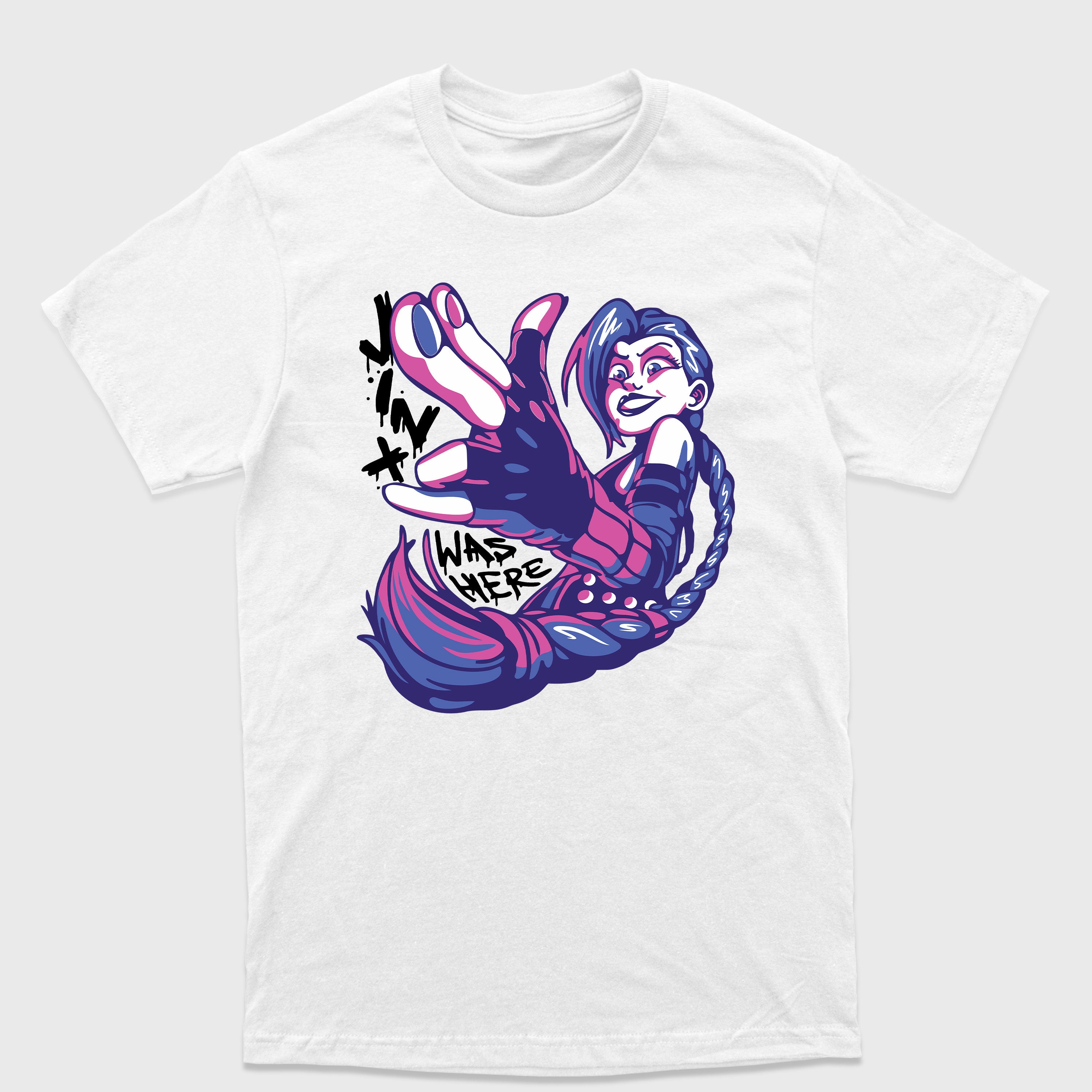 Camiseta Básica Jinx Was Here League of Legends