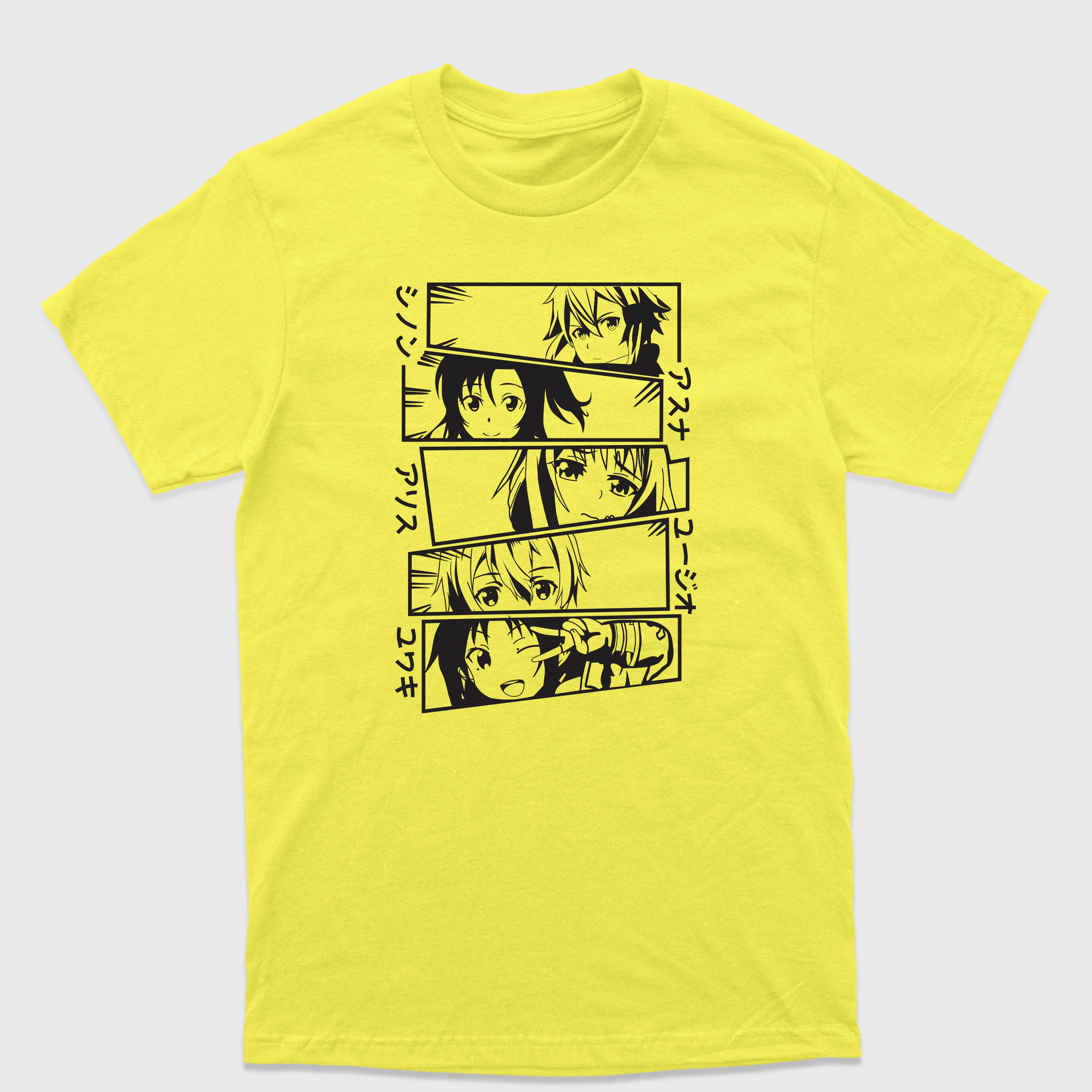 Camiseta Básica Faces Personagens Sword Art