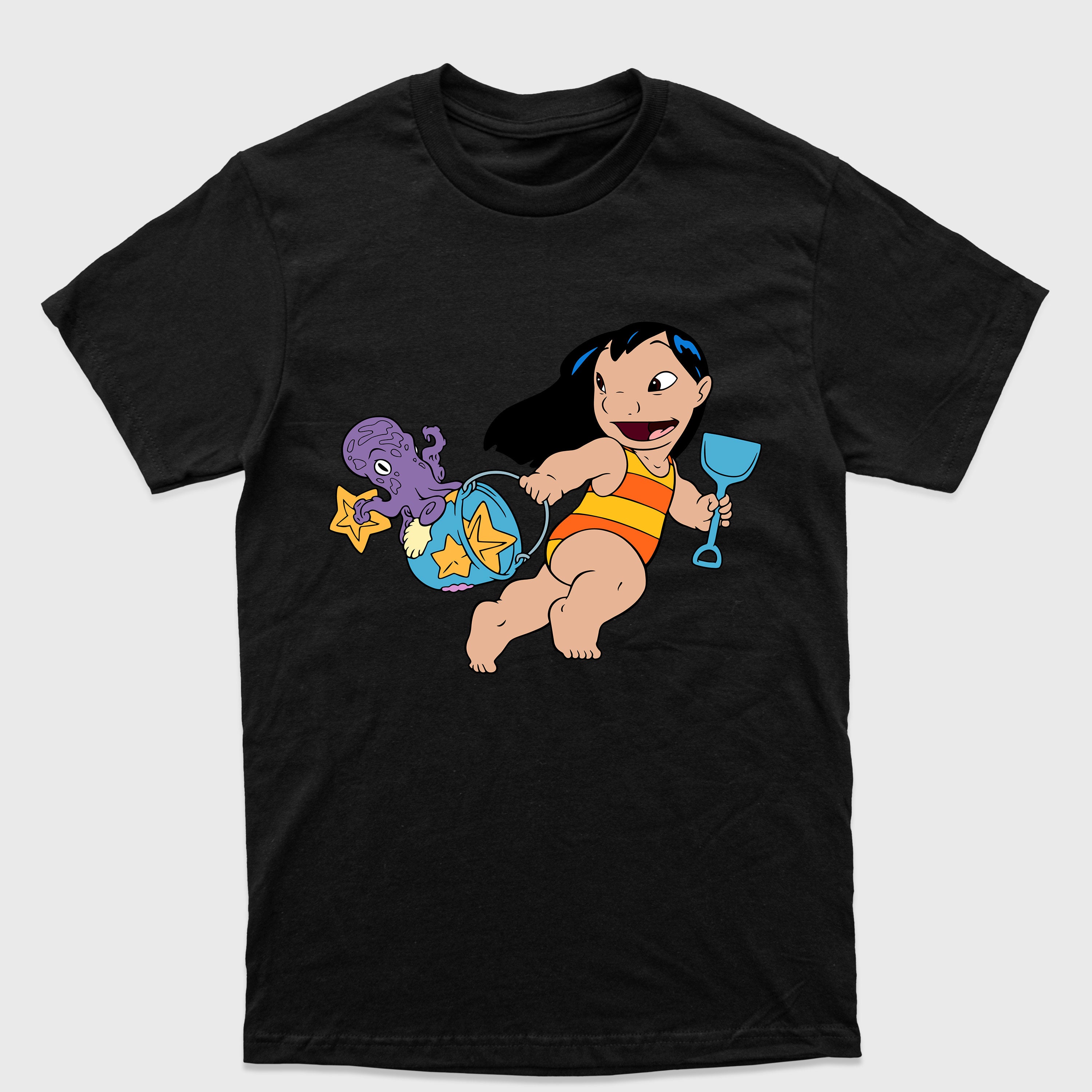 Camiseta Básica Lilo Brincando na Praia