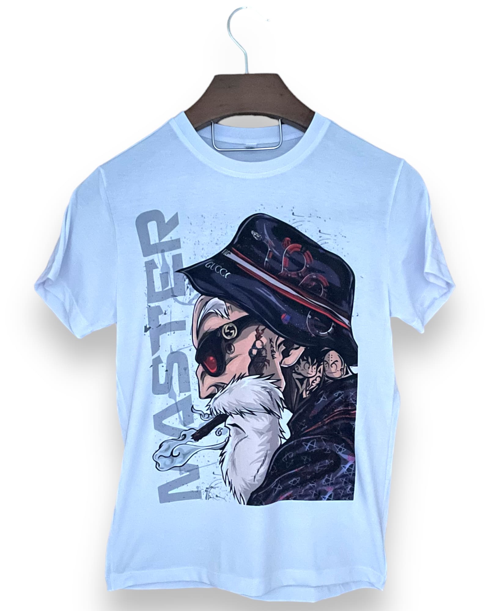 Camiseta Hombre Dragon Ball Z Maestro Roshi Retro Blanca