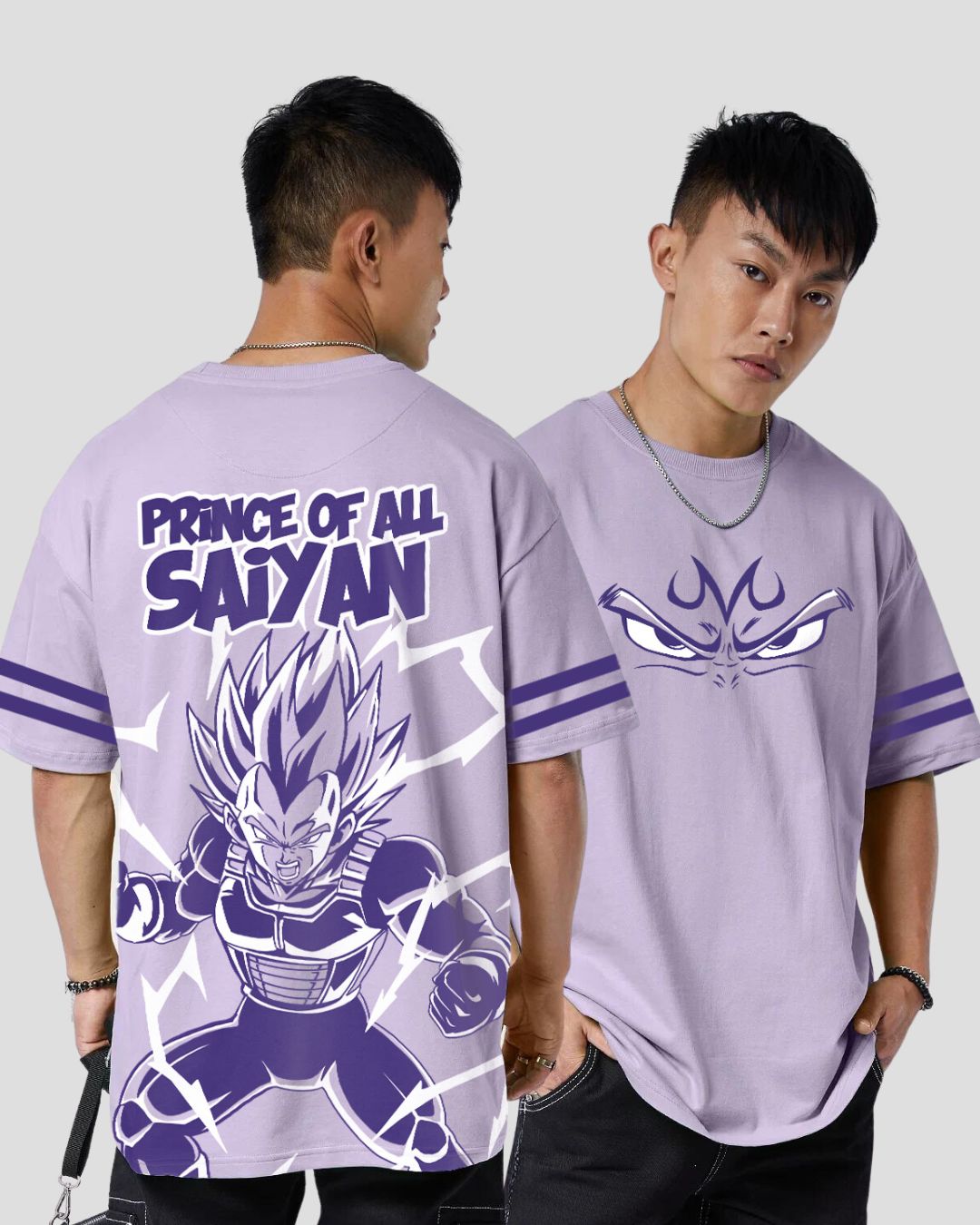 Camiseta de anime grande do Príncipe de todos os Saiyan