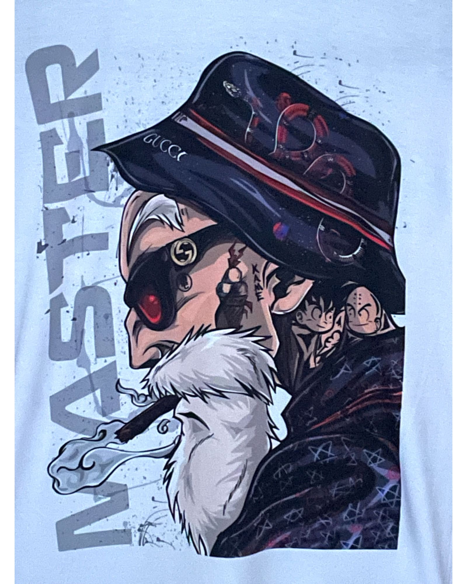 Camiseta Hombre Dragon Ball Z Maestro Roshi Retro Blanca