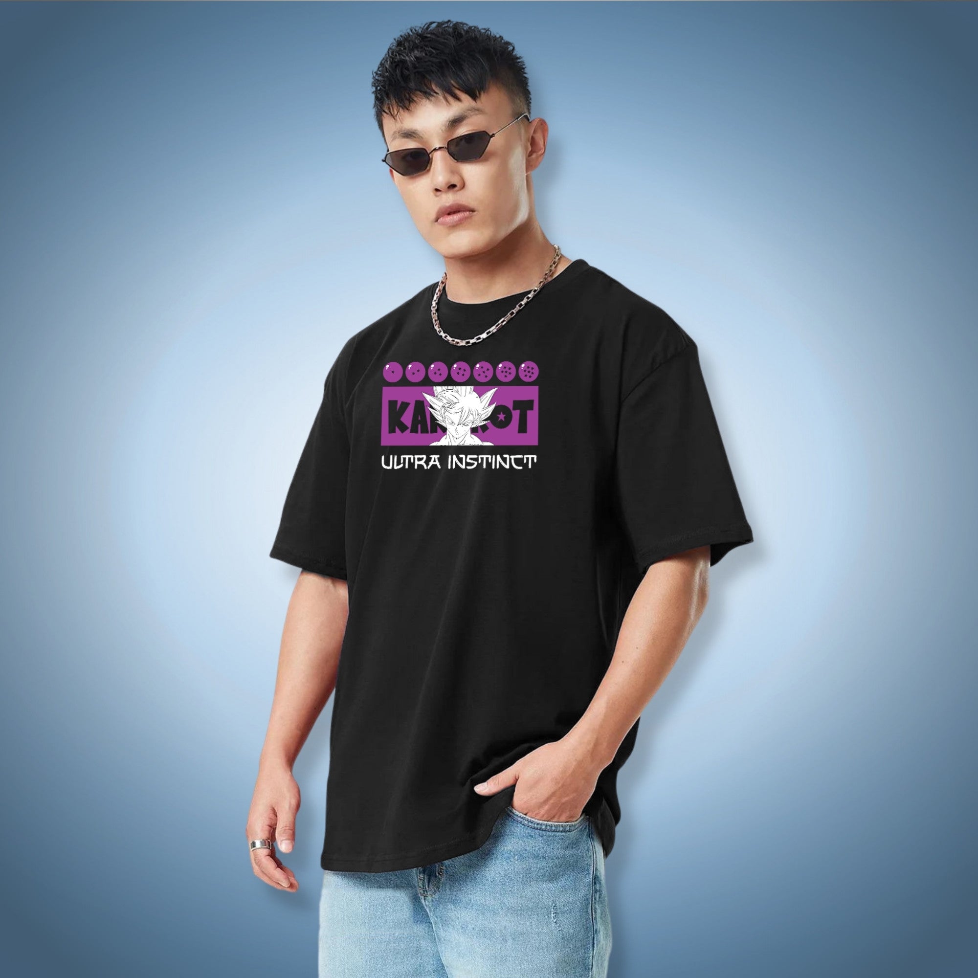 Camiseta de anime grande Ultra Instinct Goku