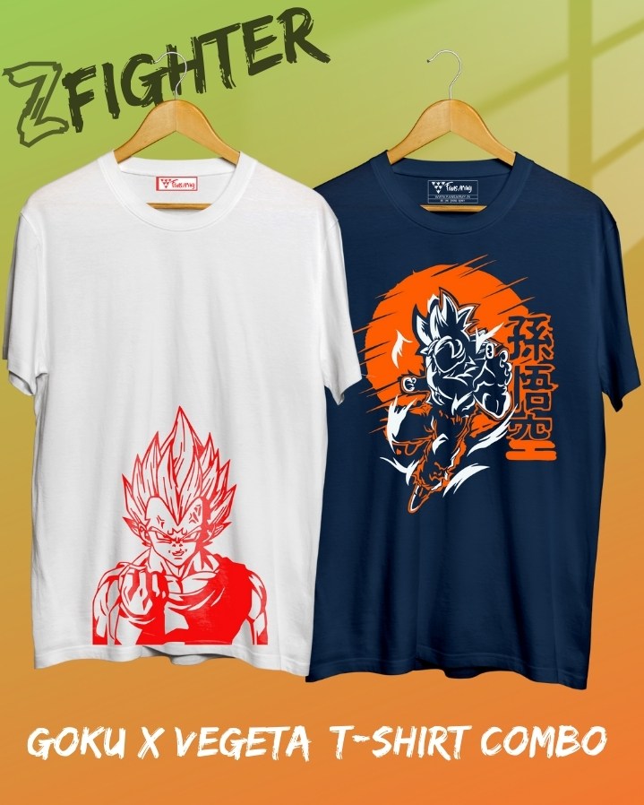 Combinação de camisetas do pequeno Goku X Vegeta