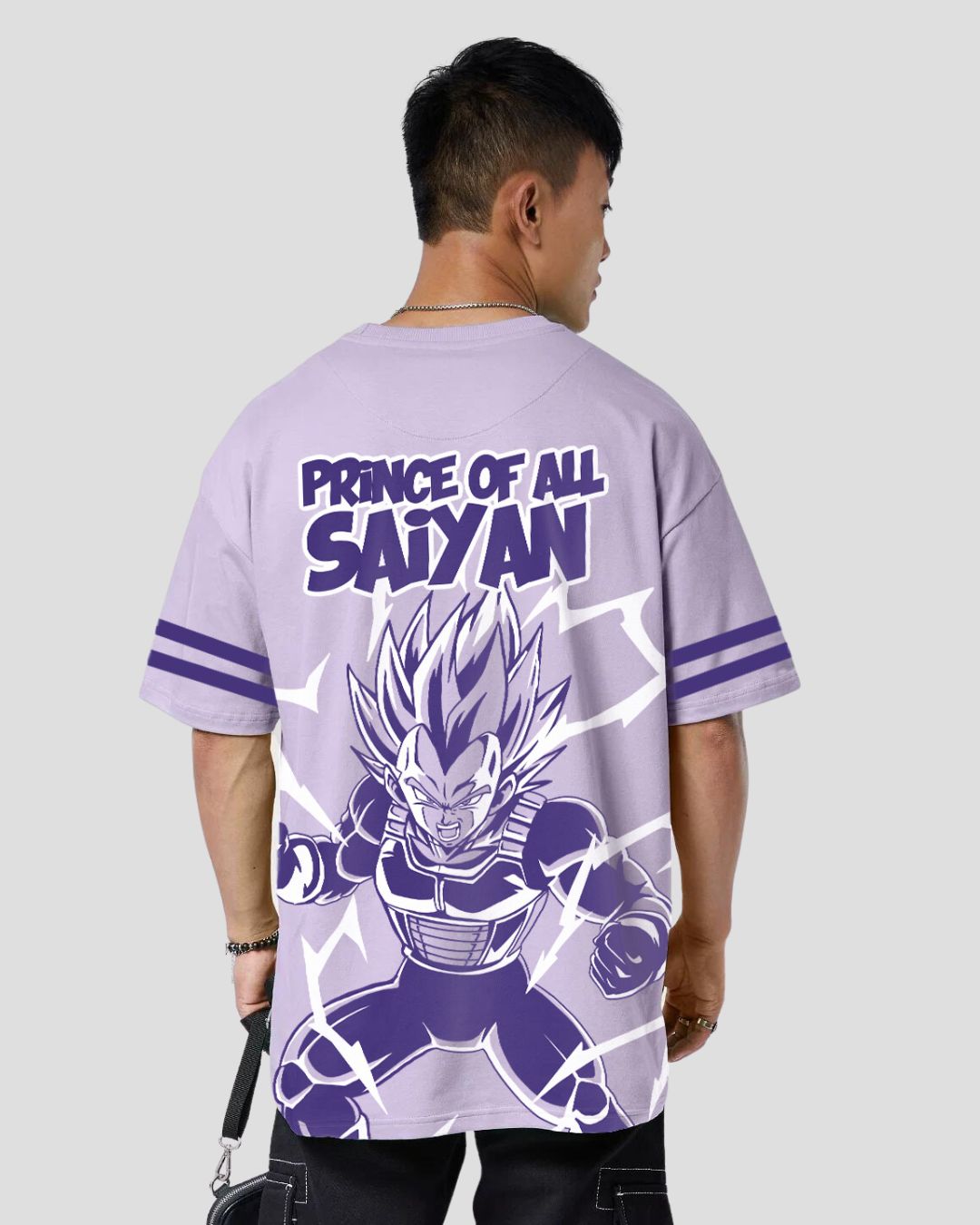 Camiseta de anime grande do Príncipe de todos os Saiyan