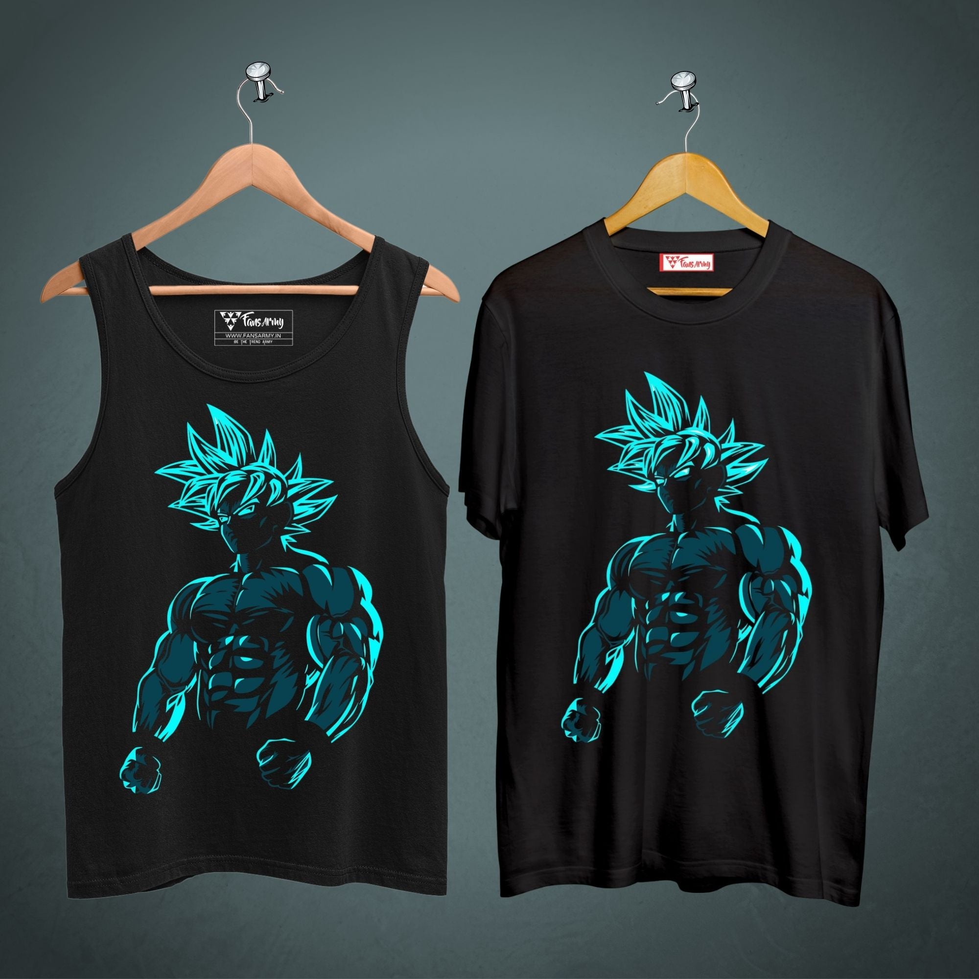 Combinação de regata e camiseta Goku Power Mode