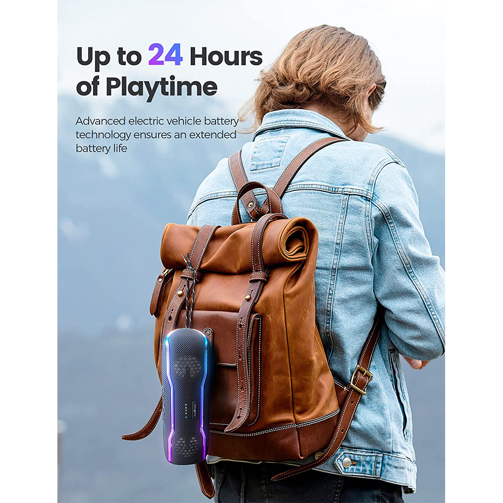 WISETIGER Alto-falante Bluetooth ao ar livre IPX7 à prova d'água 25W BT5.3 Alto-falante estéreo Surround com luzes de EQ pulsantes legais WISETIGER Alto-falante Bluetooth ao ar livre IPX7 à prova d'água 25W BT5.3 Alto-falante estéreo Surround com lu