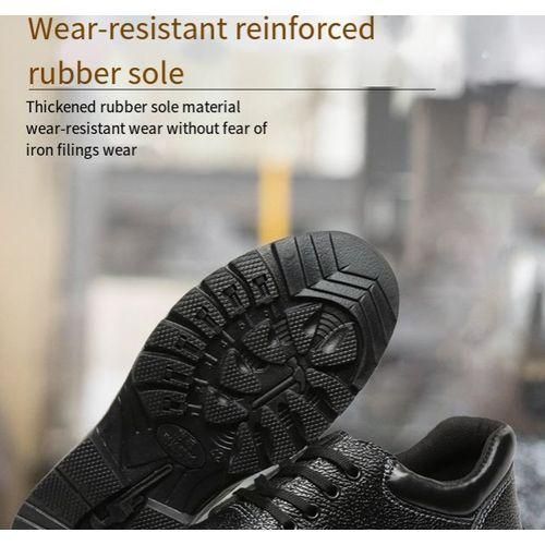 Calçados de segurança masculinos KANGERDUN com biqueira de aço anti-esmagamento e antifuro - Preto