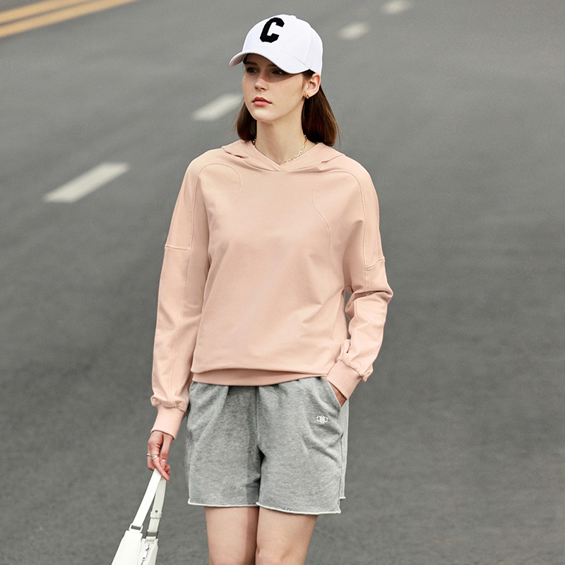 测试多规格色卡 Amii Minimalism Sweatshirt Women Spring Hooded Clothes Solid Loose Hoodies 100% Cotton Casual Pullover Female Tops 12240199