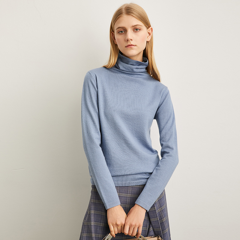 AMII Minimalism Autumn Winter Women's Sweater Causal Solid Basic Turtleneck Sweaters For Women Women's sweater Tops 12020216
