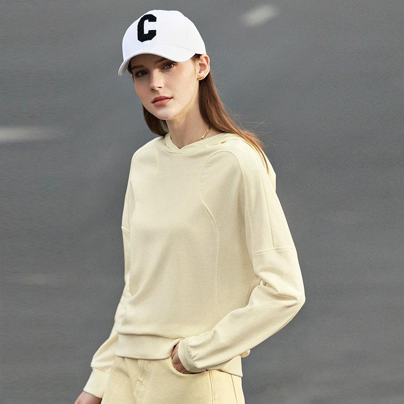 测试多规格色卡 Amii Minimalism Sweatshirt Women Spring Hooded Clothes Solid Loose Hoodies 100% Cotton Casual Pullover Female Tops 12240199