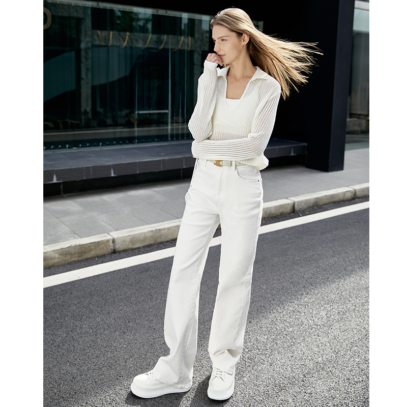 Amii Minimalism Spring Sweater For Women Fashion Hollow Clothing Ladies Knitted Tops Women's Pullover Female Tops 12240410