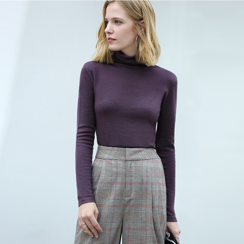 AMII Minimalism Autumn Winter Women's Sweater Causal Solid Basic Turtleneck Sweaters For Women Women's sweater Tops 12020216