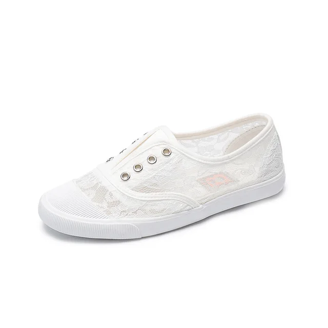 2020 New Summer New Lace Breathable Sneakers Women Shoes Comfortable Casual Flat bottomsmall white shoes 759